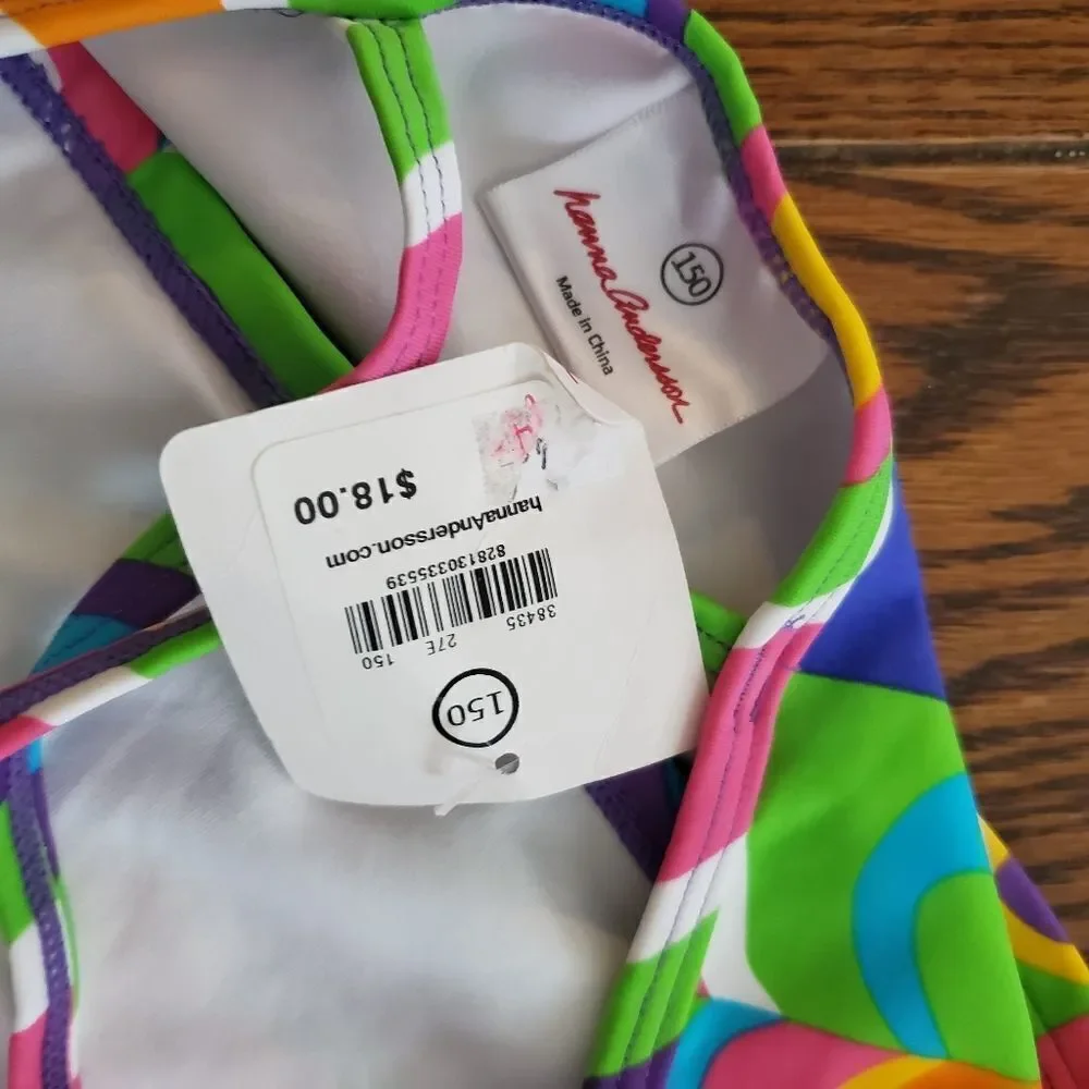 NWT hanna Andersson hearts swim top Size 150
